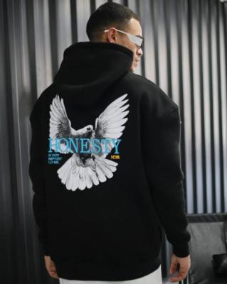 هودي أوفر سايز أسود - Honesty