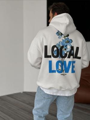 هودي أوفر سايز ابيض - Local Love