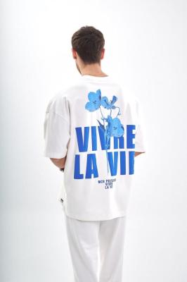 تي شيرت ابيض أوفرسايز - VIVA LAVIE