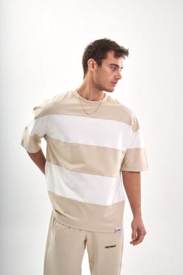 تي شيرت أوفر سايز ابيض  و بيج