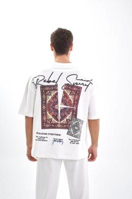 تي شيرت أوفر سايز ابيض - Rebel Spirit