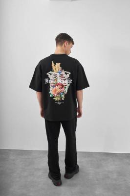 تي شيرت أوفر سايز أسود- Reel inside