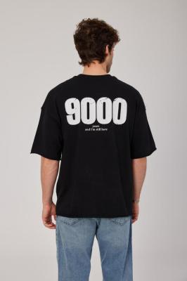 تيشيرت 9000 أسود أوفرسايز