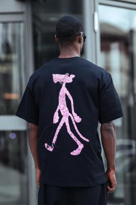 تيشيرت Pink Panther أسود أوفرسايز