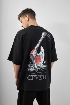 تيشيرت Nordic Axe أسود أوفرسايز