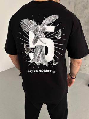 تيشيرت Five أسود أوفرسايز