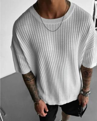 تيشيرت وافل أوفرسايز أبيض