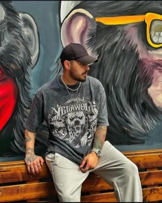 تيشيرت Yelawolf رمادي أوفرسايز